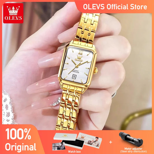 Olevs Damen uhren elegante Mode Original Damen uhr wasserdicht goldenes Licht Luxus Armbanduhr Datum reloj mujer