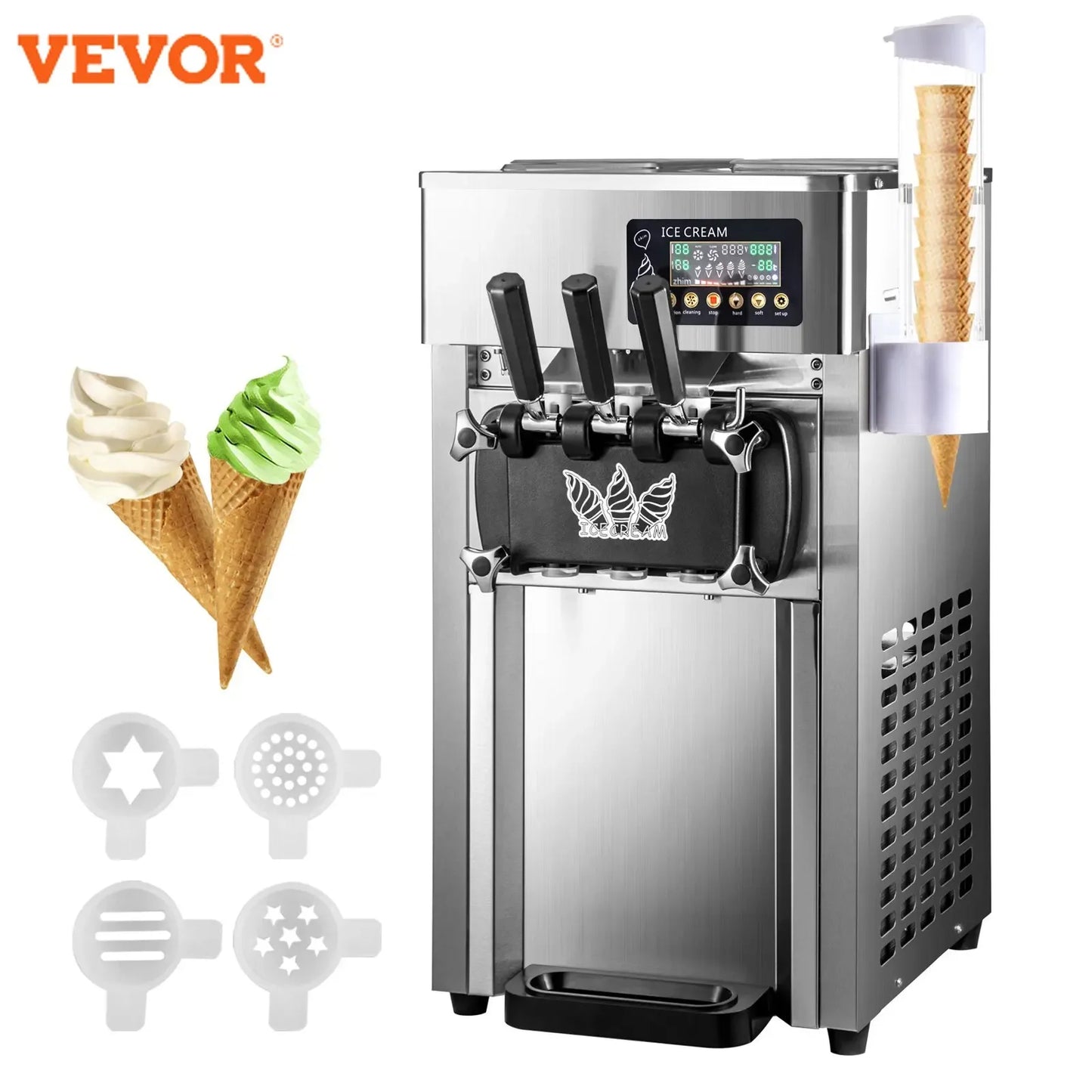 Vevor kommerzielle profession elle Soft eismaschine 3 Geschmacks richtungen 18l/h Eis kommerzielle Soft eismaschine