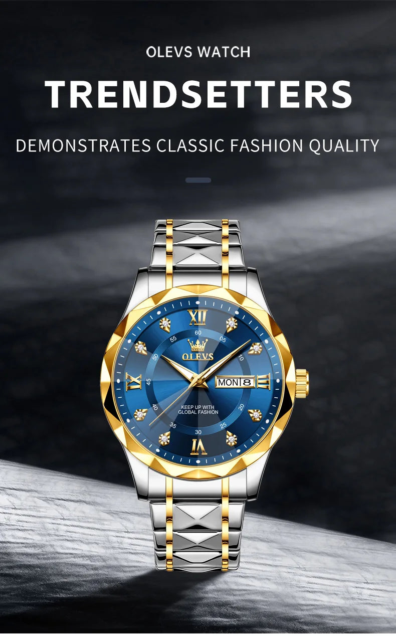 OLEVS 5609 Uhren Für Männer Mode Quarz Armbanduhr Original für Männliche Wasserdichte Leucht Automatische Bewegung Reloj Hombre