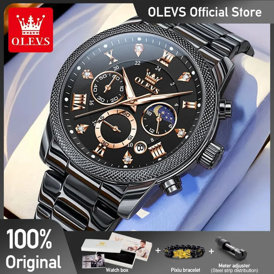 OLEVS 3660 Herrenuhr Business Simply Original Quarzuhr Wasserdicht Leuchtende Uhr Für Mann Multifunktionale Chronograph Reloj