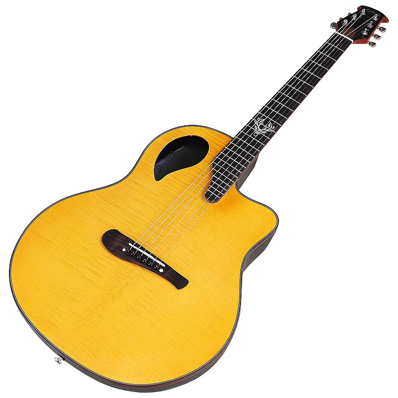 Ovation-Modell, 41-Zoll-Elektro-Akustikgitarre mit runder Rückseite, Cutaway-Design, 6 Saiten, Folk-Stil, mit Tonabnehmer