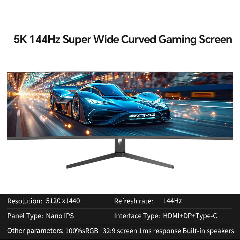 Anmite 49 Zoll 5K Nano-IPS Curved Gaming Monitor