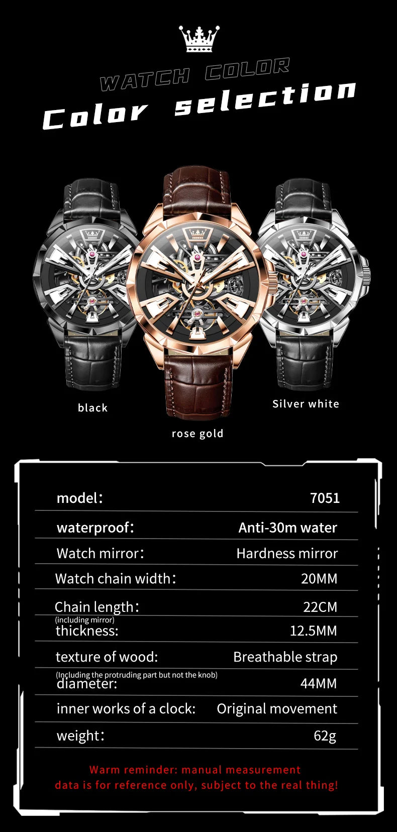 OLEVS 7051 Hohl Automatische Mechanische Uhren für Männer Mode Lederband wasserdicht Leucht Original Marke Luxus Mann Uhr