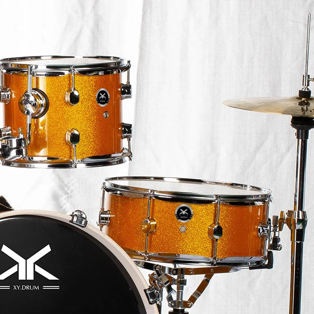 High quality PVC Drum heads Eco-friendly Stage performance Teaching Yellow drum set 7 pieces drum kit set