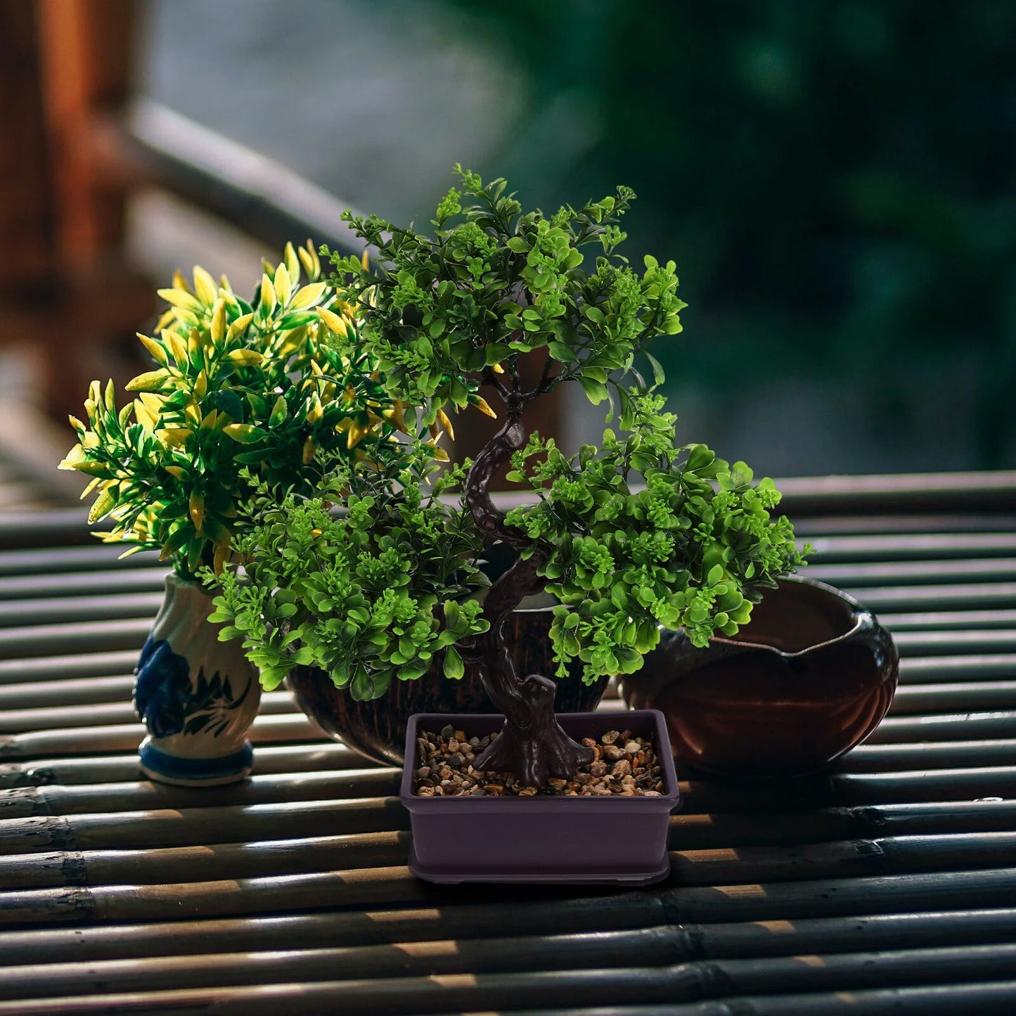 Zen Garten im Freien Tisch dekoration gefälschte Topfpflanzen falsche grüne Bonsai Plastik büro