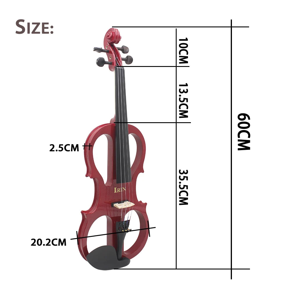 IRIN 4/4 Elektrische Violine Ahorn Körper Stille Elektrische Violine Mit Bogen Fall Kopfhörer Anschluss Kabel Geige Teile & Zubehör