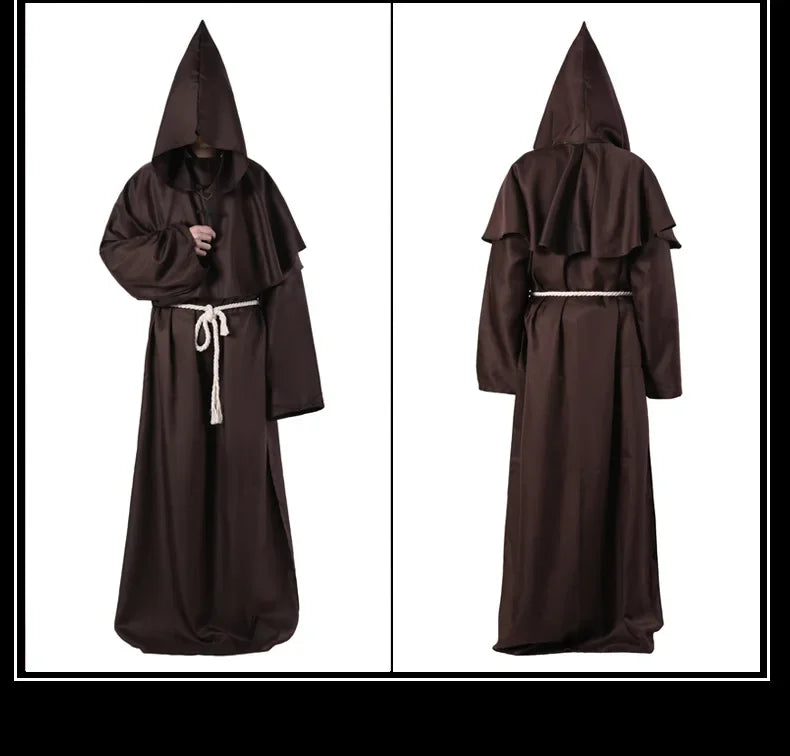 Neue Halloween Männer mittelalter liche Mönch Roben Mönch Kostüme Zauberer Kostüme Priester Kostüme Cosplay Kostüme