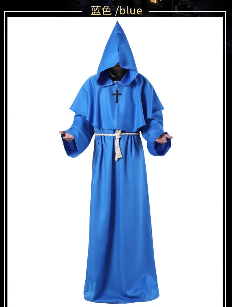 Neue Halloween Männer mittelalter liche Mönch Roben Mönch Kostüme Zauberer Kostüme Priester Kostüme Cosplay Kostüme