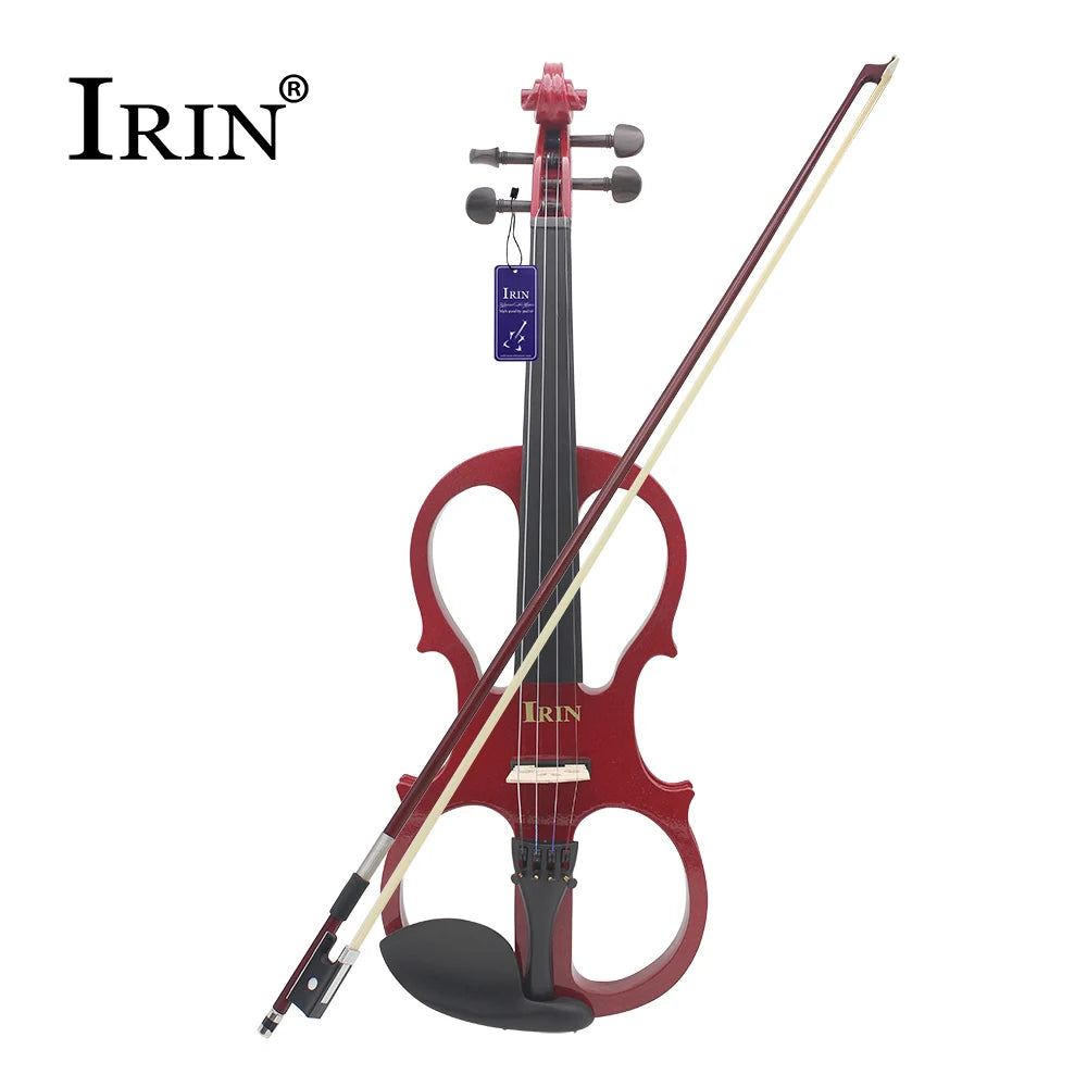 IRIN 4/4 Elektrische Violine Ahorn Körper Stille Elektrische Violine Mit Bogen Fall Kopfhörer Anschluss Kabel Geige Teile & Zubehör