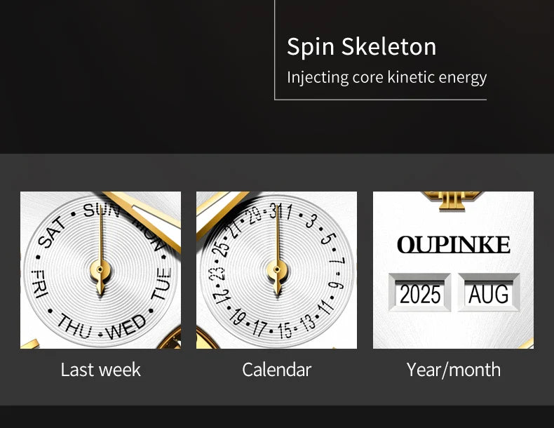 OUPINKE 3240 Herrenuhr Luxusmarke Automatische Mechanische Armbanduhr 50 Mt Wasserdichte Uhr Großes Zifferblatt Tourbillon Uhren Für Männer