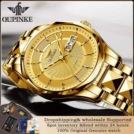 OUPINKE 3172 Luxury Fully Automatic Mechanical Men Watch Classic Business Dual Calendar Brand Waterproof Men Watch Reloj Hombre