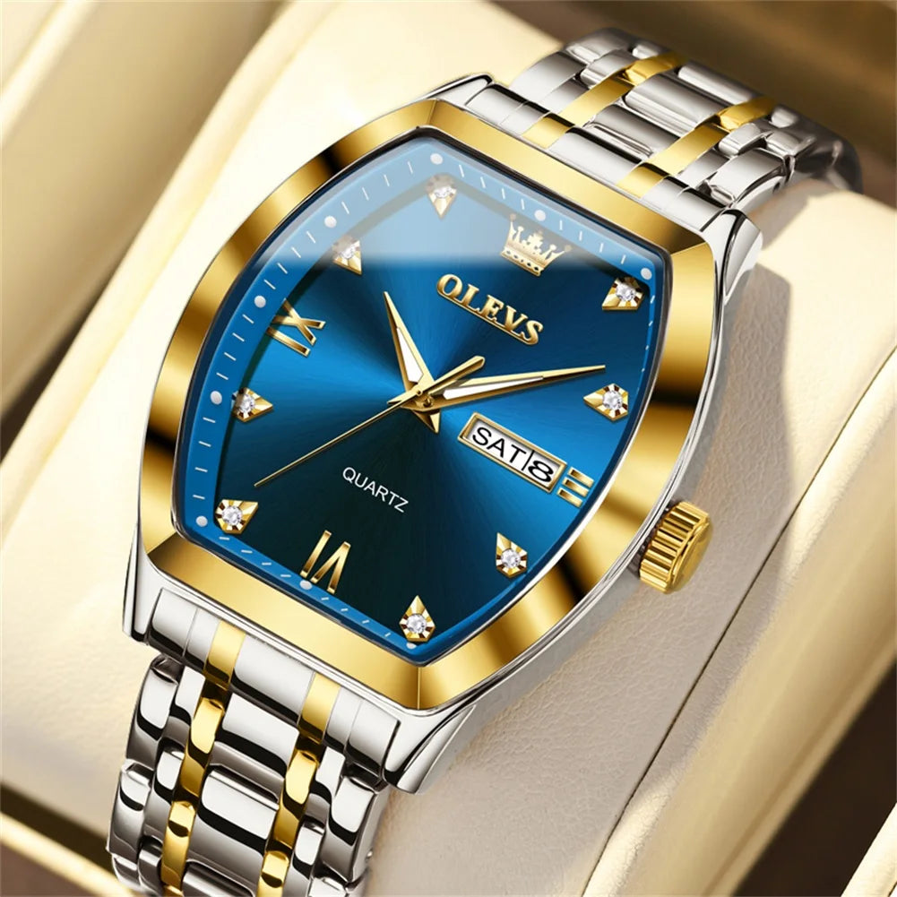 Olevs Herren uhren Luxus Persenning Original Top Marke Quarzuhr für Herren wasserdichte leuchtende Woche Datum männliche Armbanduhr