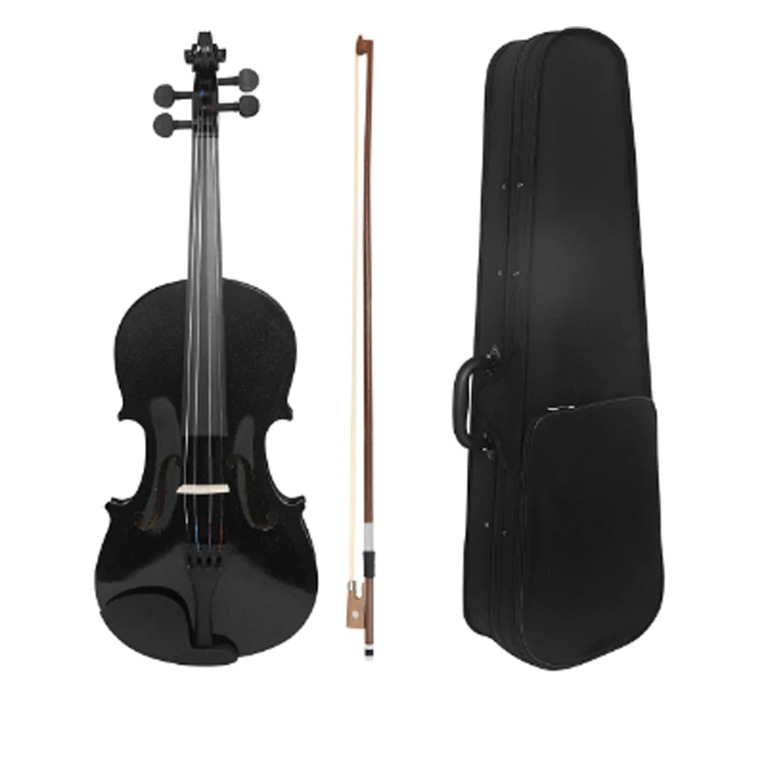 4/4 Erweiterte Schwarze Violine Akustische Massivholz Violino Professionelle Saiteninstrument Violine Mit Bogen Box