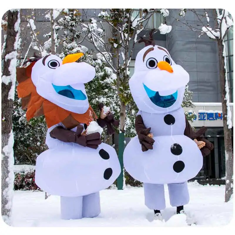 Frozen Snow Man Olaf Inflatable Costume Cartoon Character Props Halloween Adult Children Performance Fancy Dress Party Carnival