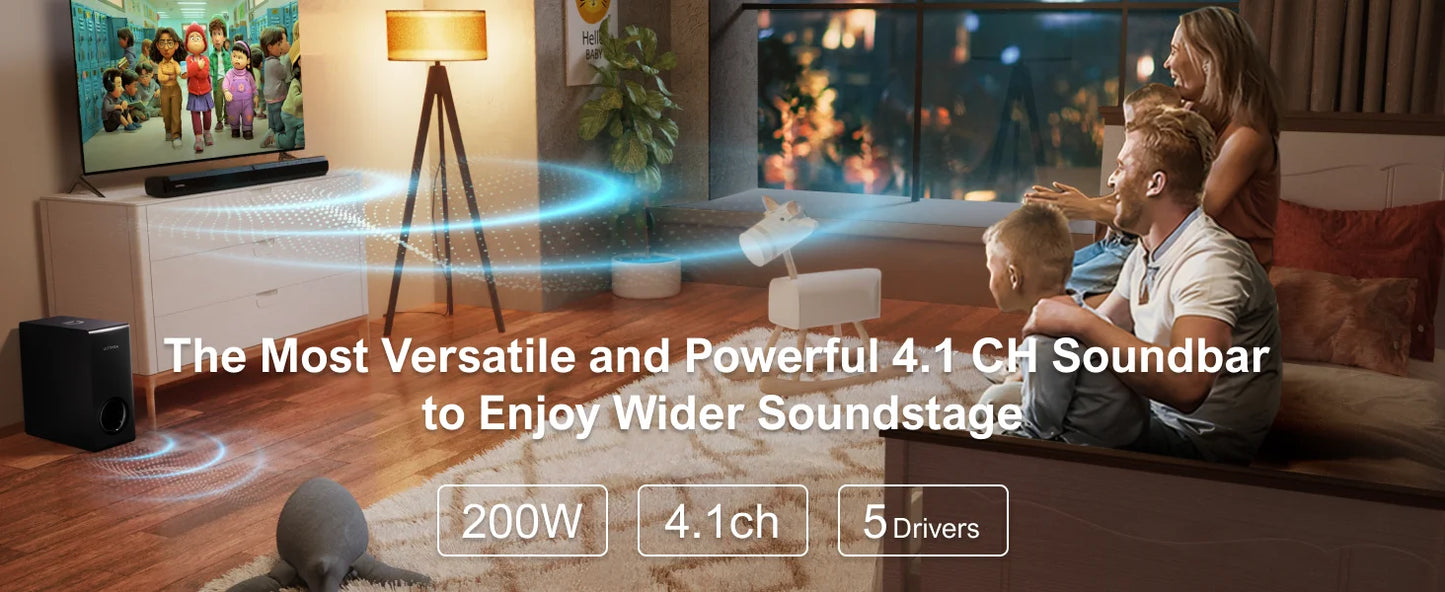 ULTIMEA Apollo S50: 200W 4.1 Soundbar, Heimkino-Sound