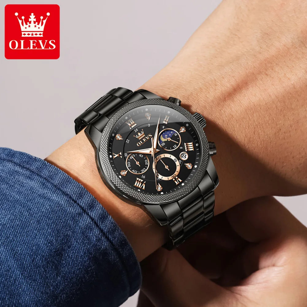 OLEVS 3660 Herrenuhr Business Simply Original Quarzuhr Wasserdicht Leuchtende Uhr Für Mann Multifunktionale Chronograph Reloj