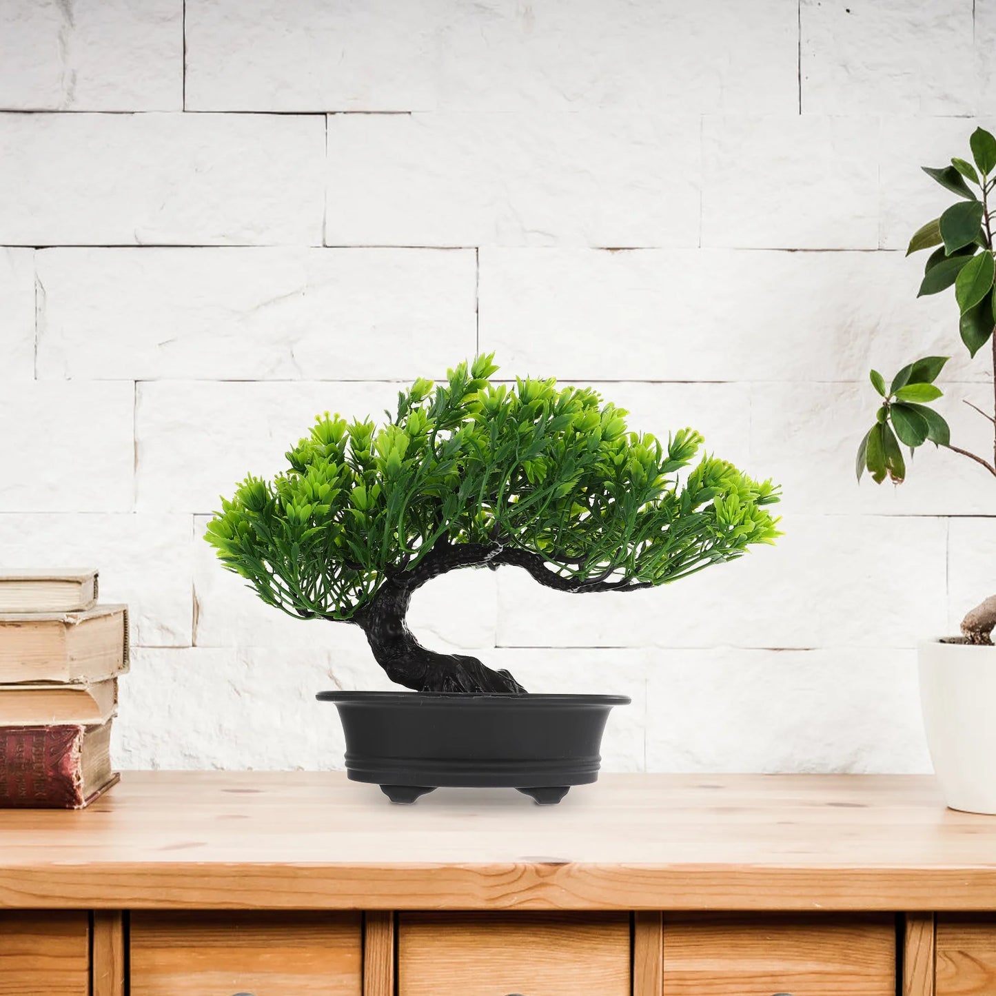 Künstliche Pflanze im Topf, Bonsai, grün, kleine Baumpflanzen, Ornamente, realistisch, ewiger Kunststoff, lebensechtes Topfblumendekor