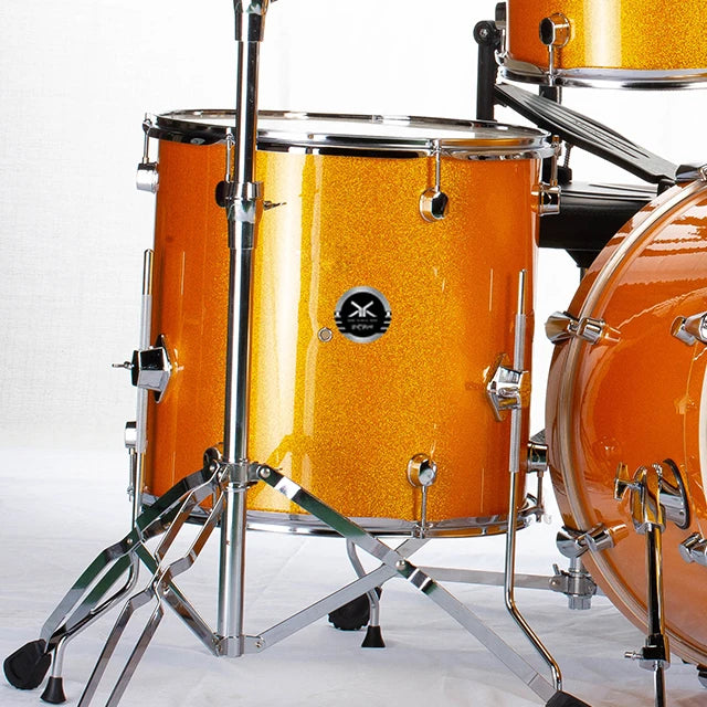 High quality PVC Drum heads Eco-friendly Stage performance Teaching Yellow drum set 7 pieces drum kit set