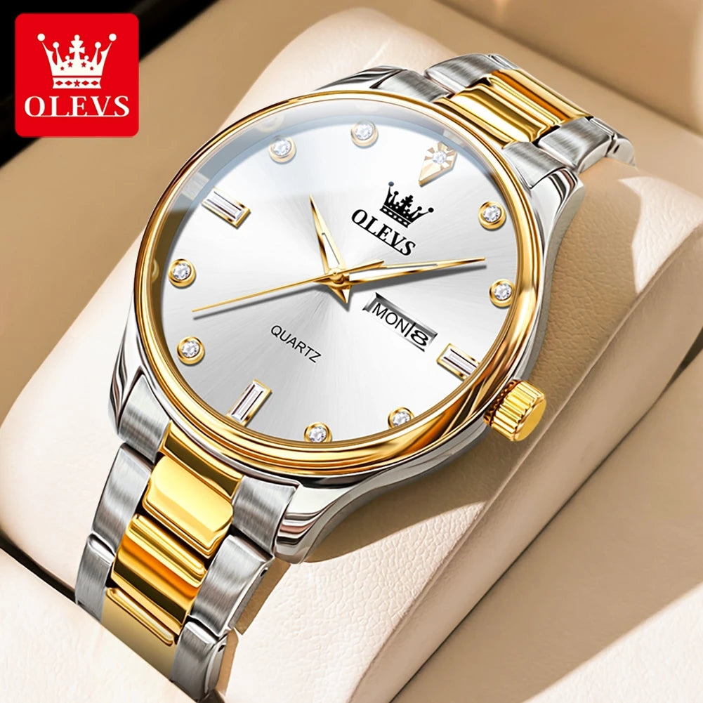 OLEVS 3621 Herrenuhr Original Einfache Marke Quarzuhr Wasserdicht Leuchtende Uhr Für Männer Sport Datum Woche Reloj Herren Geschenke