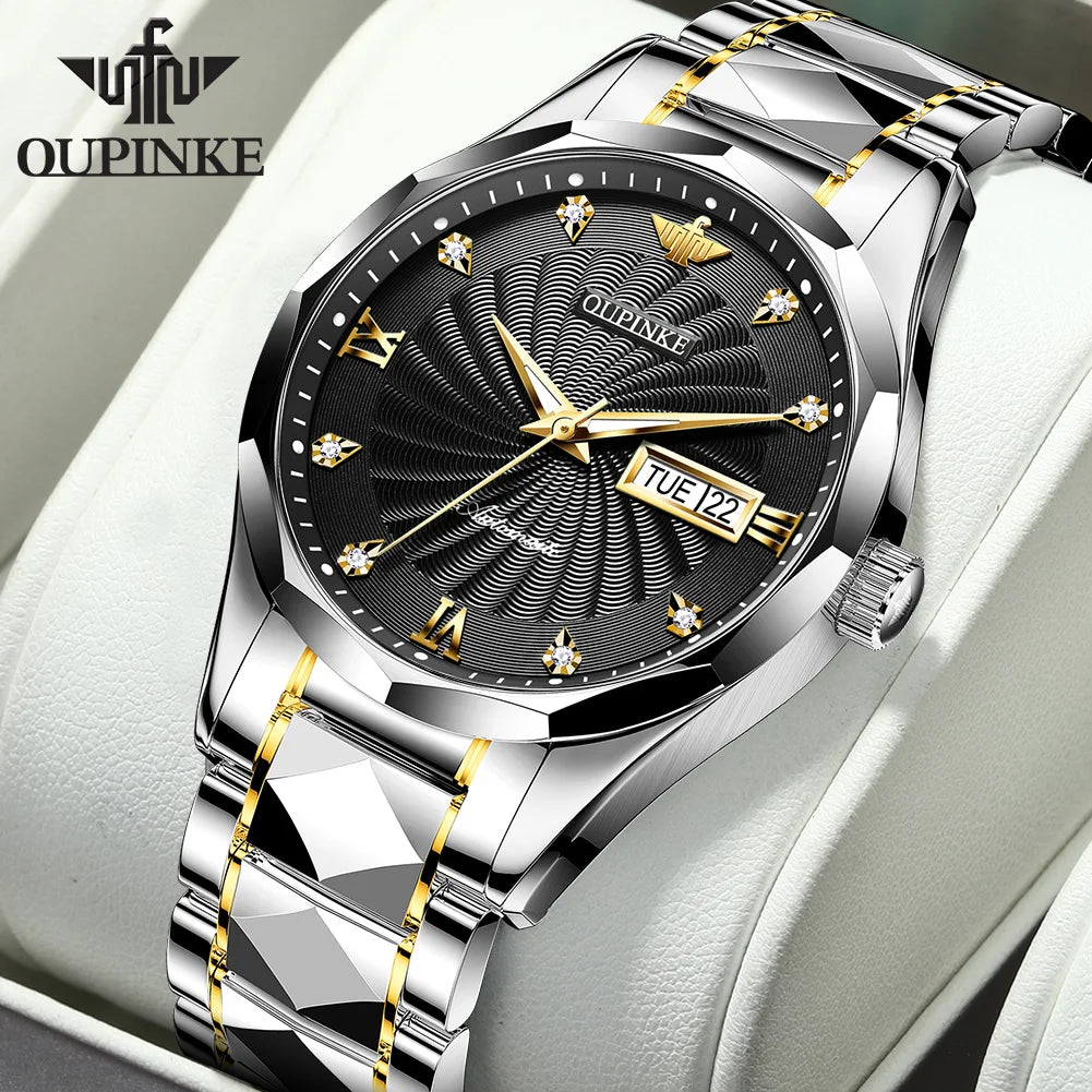 OUPINKE 3169 Men's Watch Top Swiss Certified Luxury Brand Men's Automatic Mechanical Watch Fashion Business Calendar Men's Watch