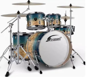 Professionelles Jazz Drums 5 Drum 3 4 Becken-Set R70/80 Becken aus Kupferlegierung Remo Drum Skins Kostenloser Doppelhocker Rutschfestes Pad