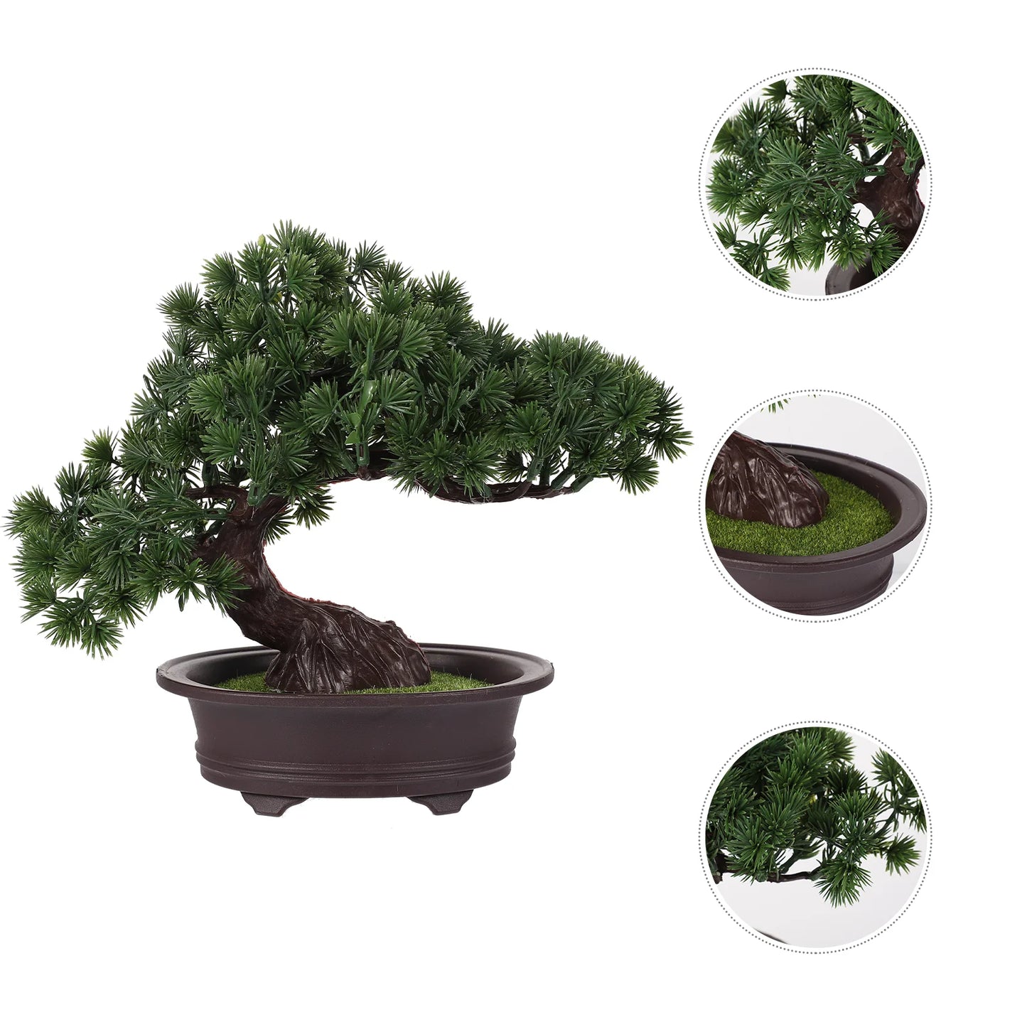 Künstliche Topfpflanzen, Simulation von Bonsai, künstlicher Baum, realistisch mit Kiefernornament