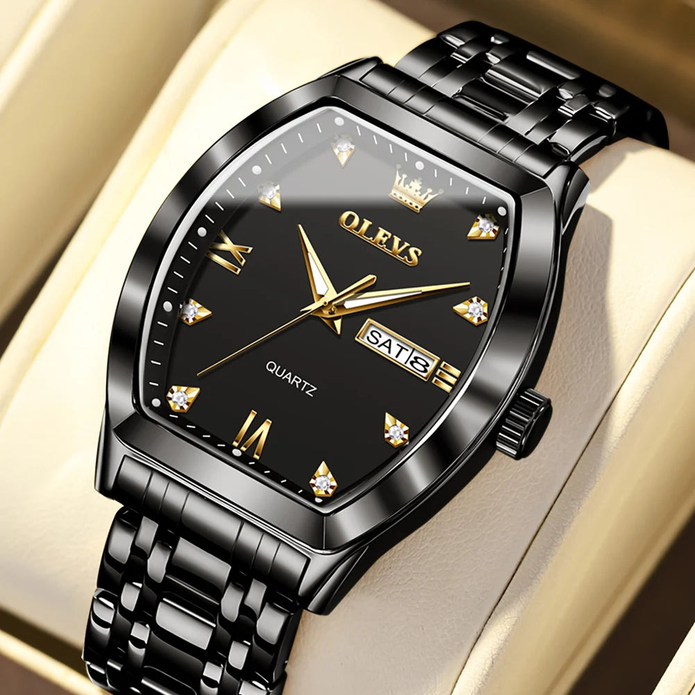 Olevs Herren uhren Luxus Persenning Original Top Marke Quarzuhr für Herren wasserdichte leuchtende Woche Datum männliche Armbanduhr