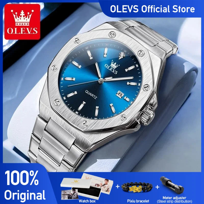 Olevs Uhren für Männer multifunktion ale Chronograph Armbanduhr original wasserdichte leuchtende Quarz Automatik uhr reloj