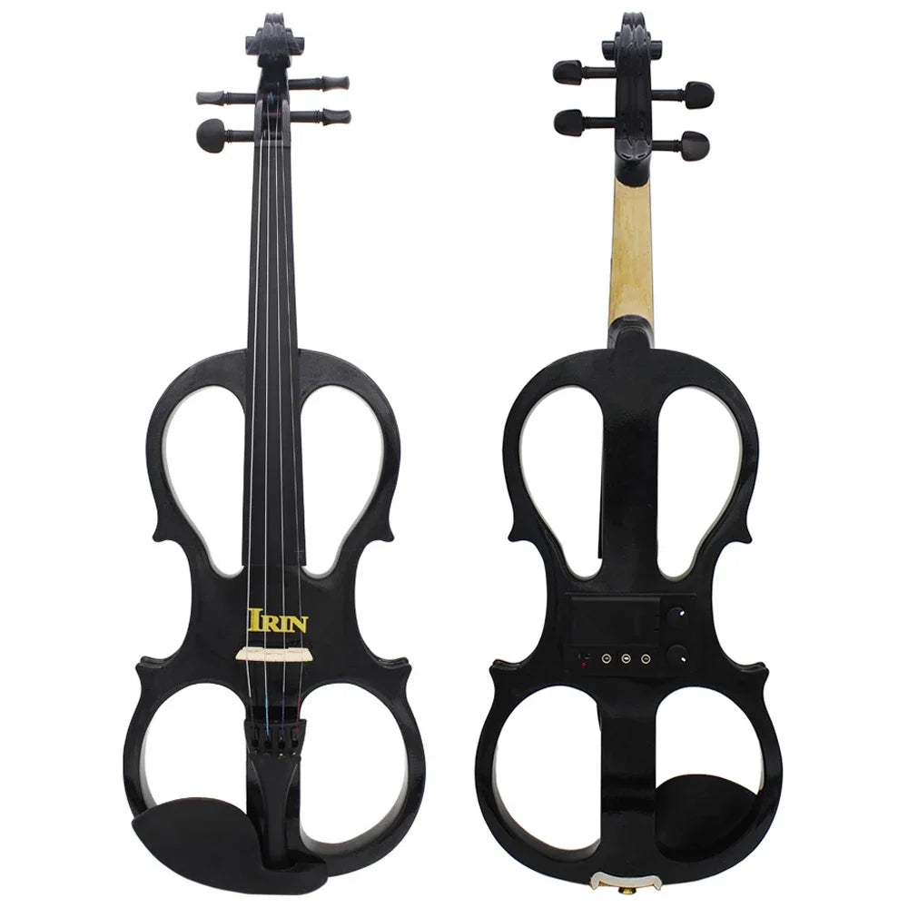 IRIN 4/4 Elektrische Stille Violine Ahorn Körper Violine Mit Bogen Fall Kopfhörer Kabel Schulter Rest Aluminium Legierung Violine Zubehör