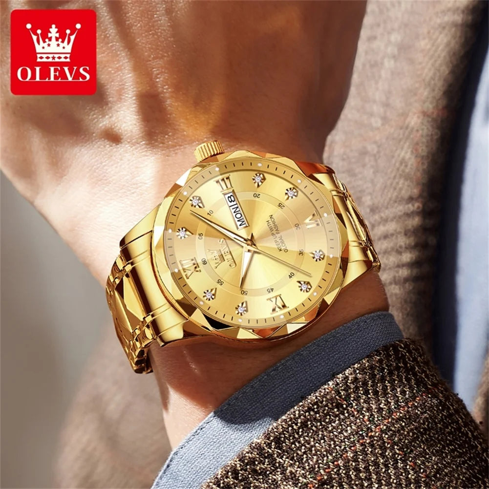 OLEVS 5609 Uhren Für Männer Mode Quarz Armbanduhr Original für Männliche Wasserdichte Leucht Automatische Bewegung Reloj Hombre