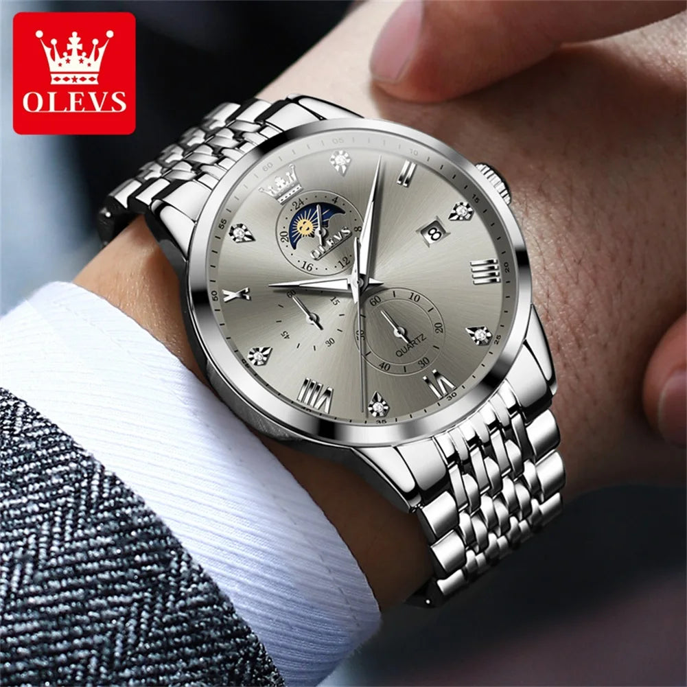 Olevs 2925 Herren uhr Original Marke Quarz Armbanduhr wasserdichte Leucht uhren für Herren automatische datethree kleine Zifferblatt reloj