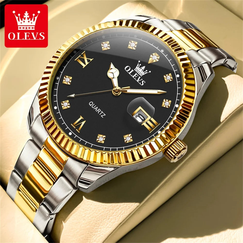 Olevs uhren für männer top marke klassiker mode quarz armbanduhr original für männliche wasserdichte leuchtende reloj hombre