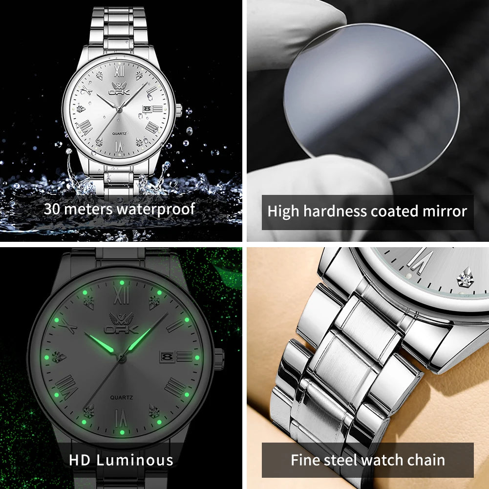 Opk Uhren für Männer lässig einfach original wasserdicht Luxus Quarzuhr leuchtende Armbanduhr Datum automatische Uhr