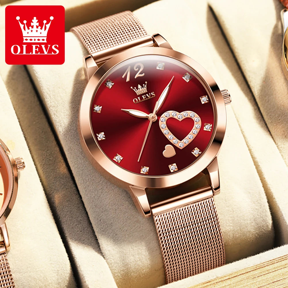 Olevs Damen uhren Casual Trend Uhr für Mädchen Top Marke Original Armbanduhr wasserdicht leuchtenden Edelstahl neue Farbe