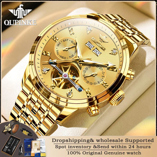 Oupinke 3248 Herren uhr Original Luxusmarke Herren voll automatische mechanische Uhr Business Multifunktion suhr reloj hombre