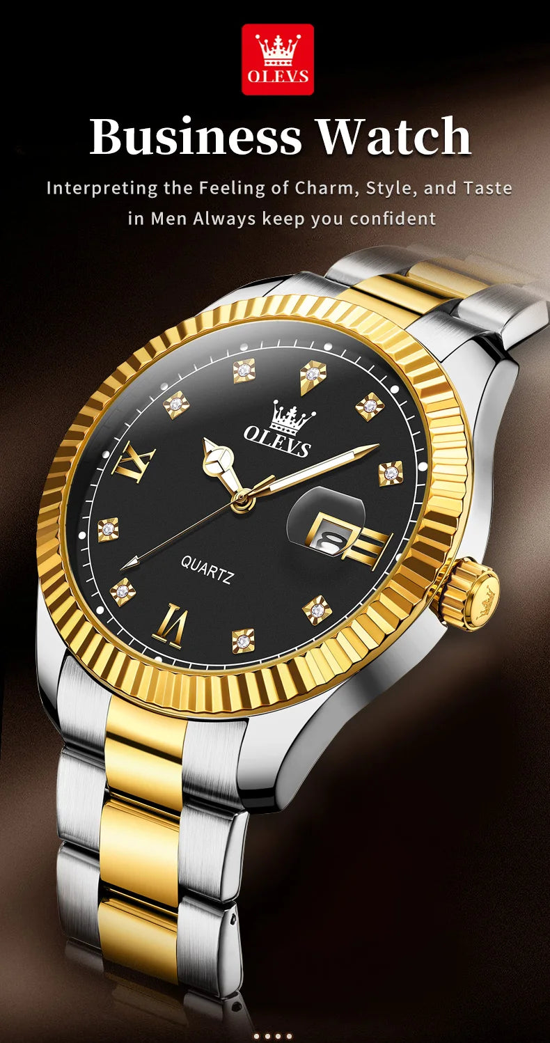 Olevs uhren für männer top marke klassiker mode quarz armbanduhr original für männliche wasserdichte leuchtende reloj hombre