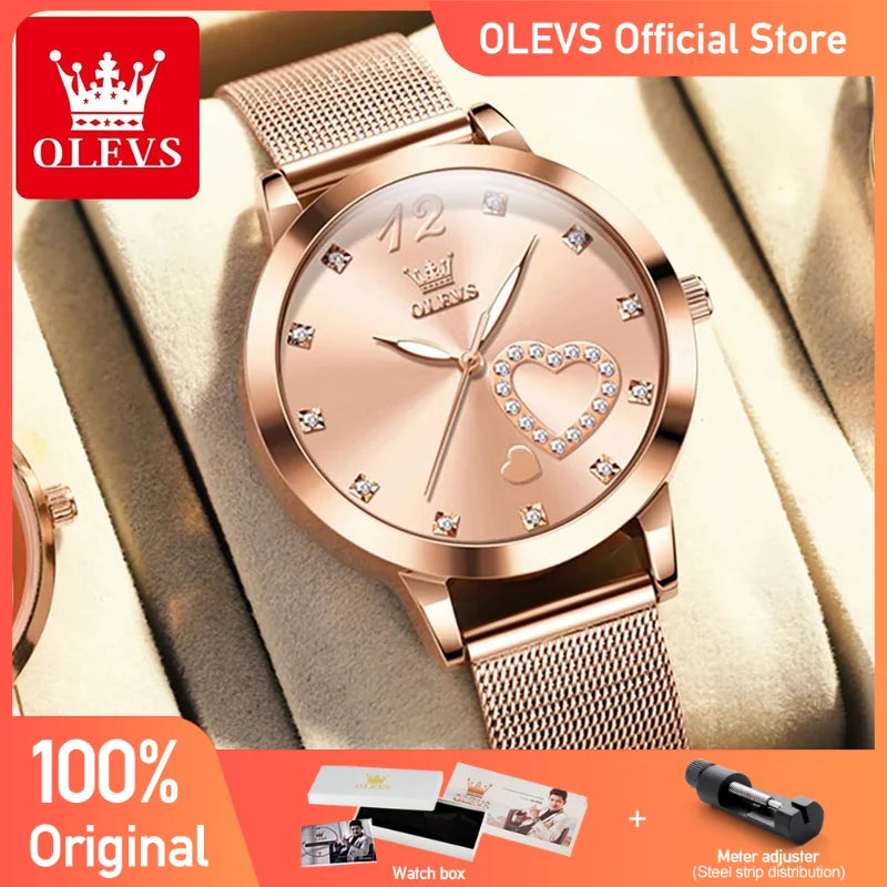 Olevs Damen uhren Casual Trend Uhr für Mädchen Top Marke Original Armbanduhr wasserdicht leuchtenden Edelstahl neue Farbe