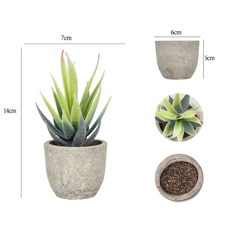 Mini künstliche Aloe Pflanzen Bonsai kleine simulierte Baum Topfpflanzen gefälschte Blumen Büro Tisch Topf Ornamente Hausgarten Dekor