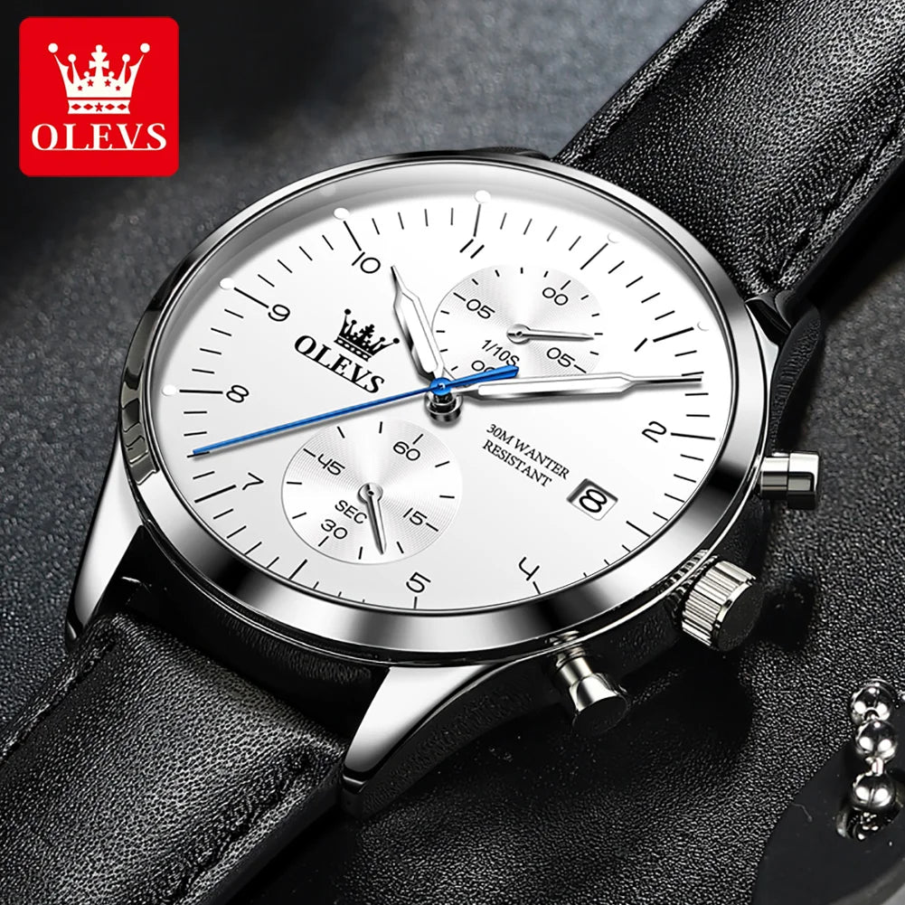 OLEVS Original herren Uhren Top Marke Chronograph Quarz Uhr für Männer Wasserdicht Leucht Datum Männlich Armbanduhr Casual Luxus