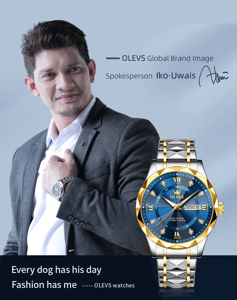 OLEVS 5609 Uhren Für Männer Mode Quarz Armbanduhr Original für Männliche Wasserdichte Leucht Automatische Bewegung Reloj Hombre