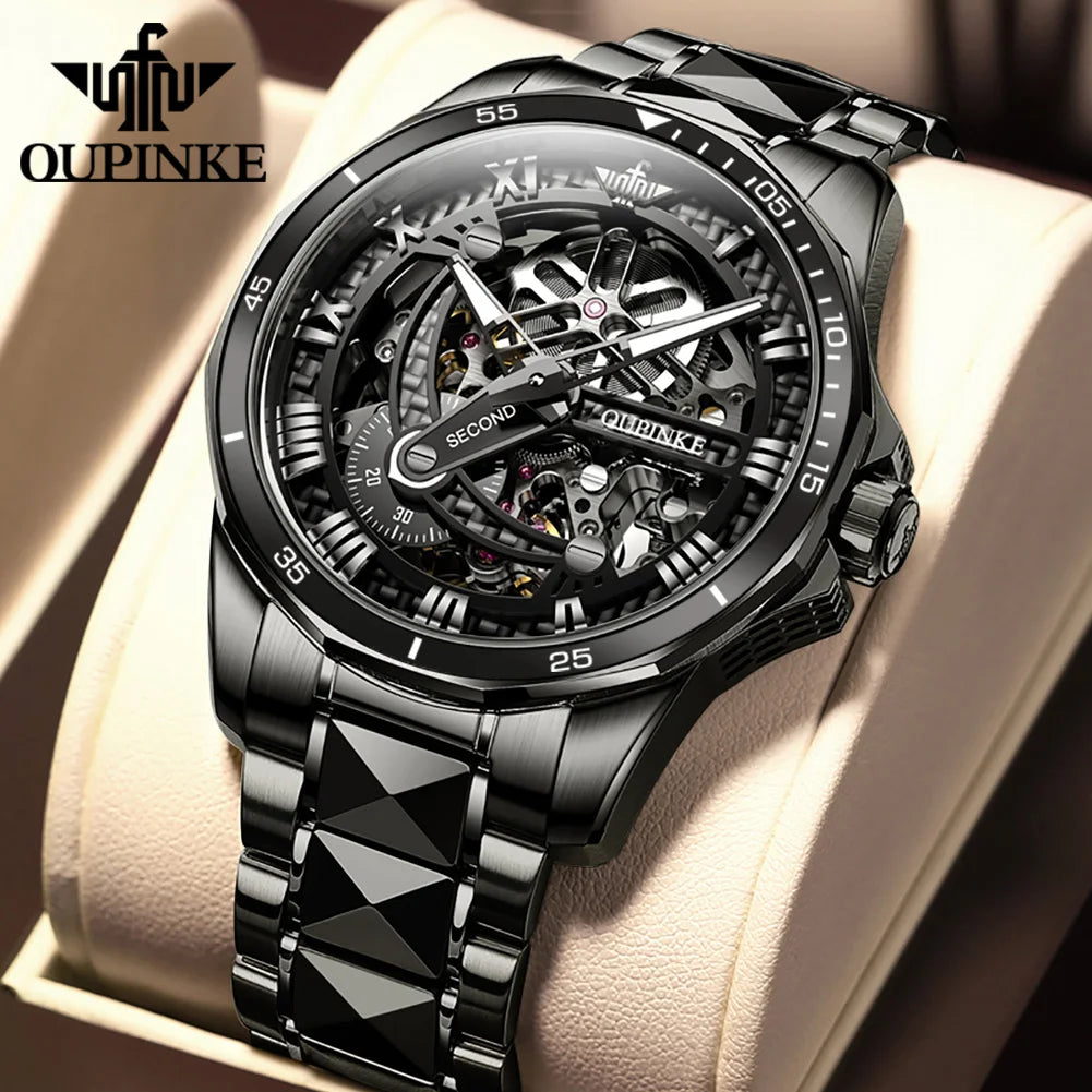 Oupinke tourbillon Herren uhr Schweizer Luxusmarke Herren automatische mechanische Uhr wasserdichte Saphir Business Herren uhr