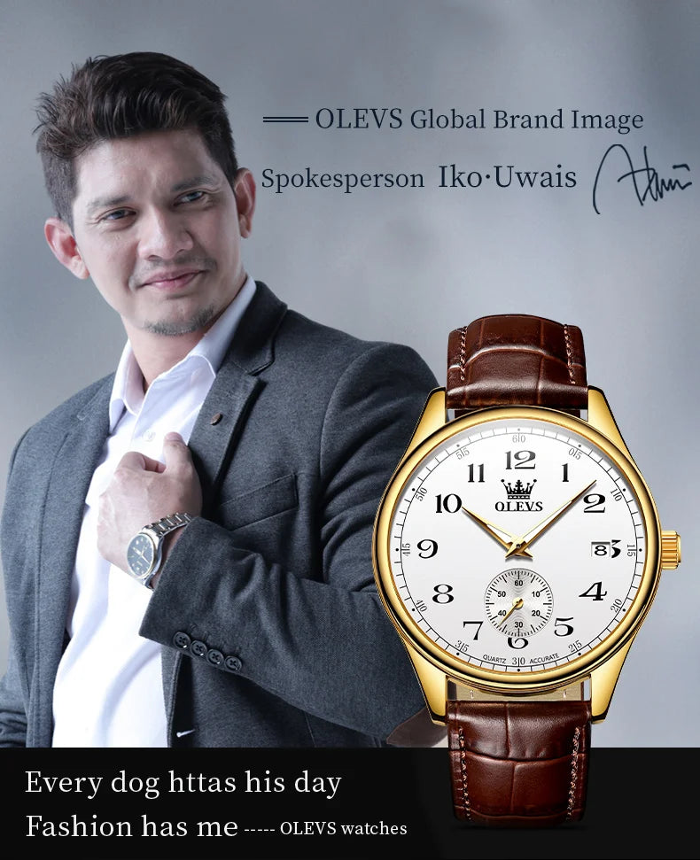 Olevs original wasserdichte Herren uhren digitale Spiegel Quarzuhr für Mann leuchtende Edelstahl Armbanduhr männliche Datum Woche