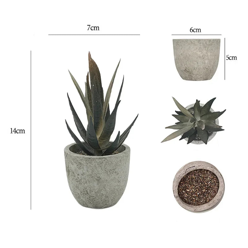 Mini künstliche Aloe Pflanzen Bonsai kleine simulierte Baum Topfpflanzen gefälschte Blumen Büro Tisch Topf Ornamente Hausgarten Dekor