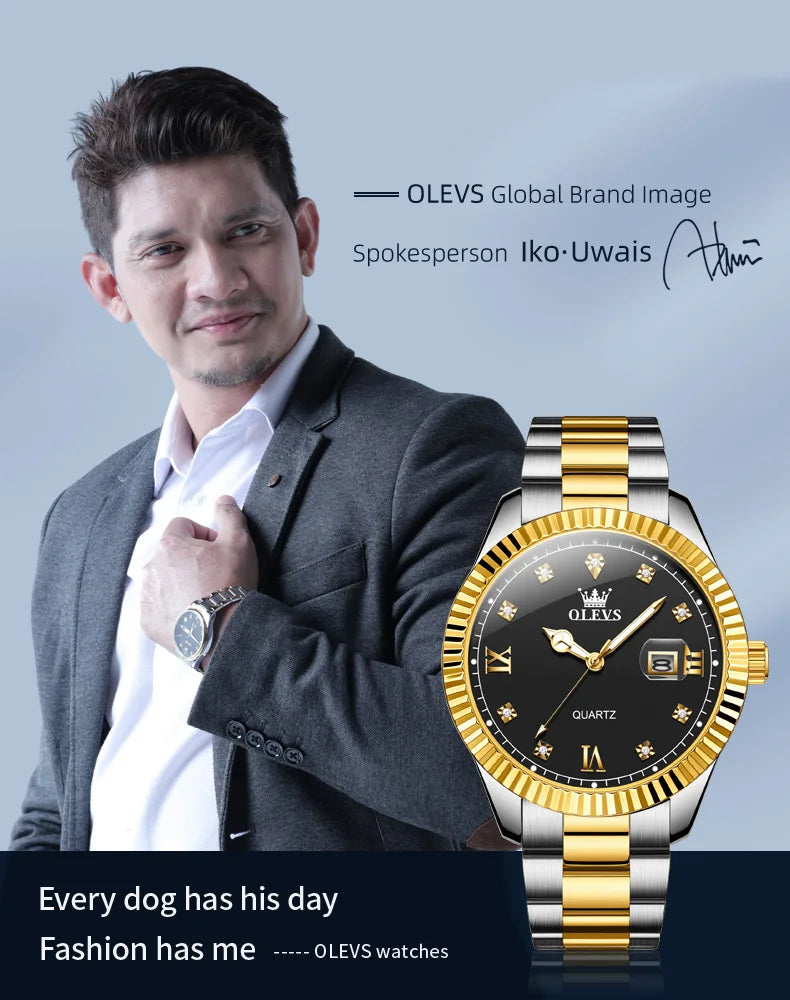 Olevs uhren für männer top marke klassiker mode quarz armbanduhr original für männliche wasserdichte leuchtende reloj hombre