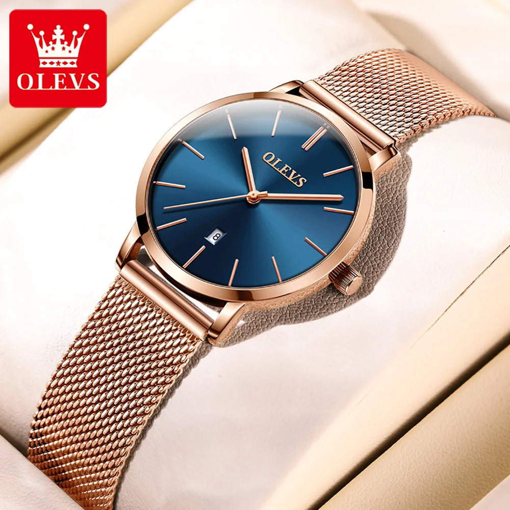 OLEVS Neue Rose Gold Weiß Frauen Uhr Casual Quarz Uhren Damen Top Marke Weibliche Armbanduhr Mädchen Uhr