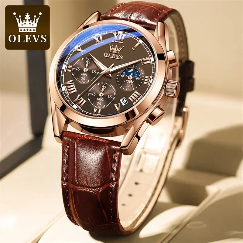 OLEVS Quarzuhr für Männer Top Marke Luxus Uhren Mondphase wasserdicht Herren uhren Mode Chronograph Armbanduhren Für Männer