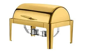 Luxus Chafing Dish Gold - 6,5L Runder Speisenwärmer für Catering und Buffet