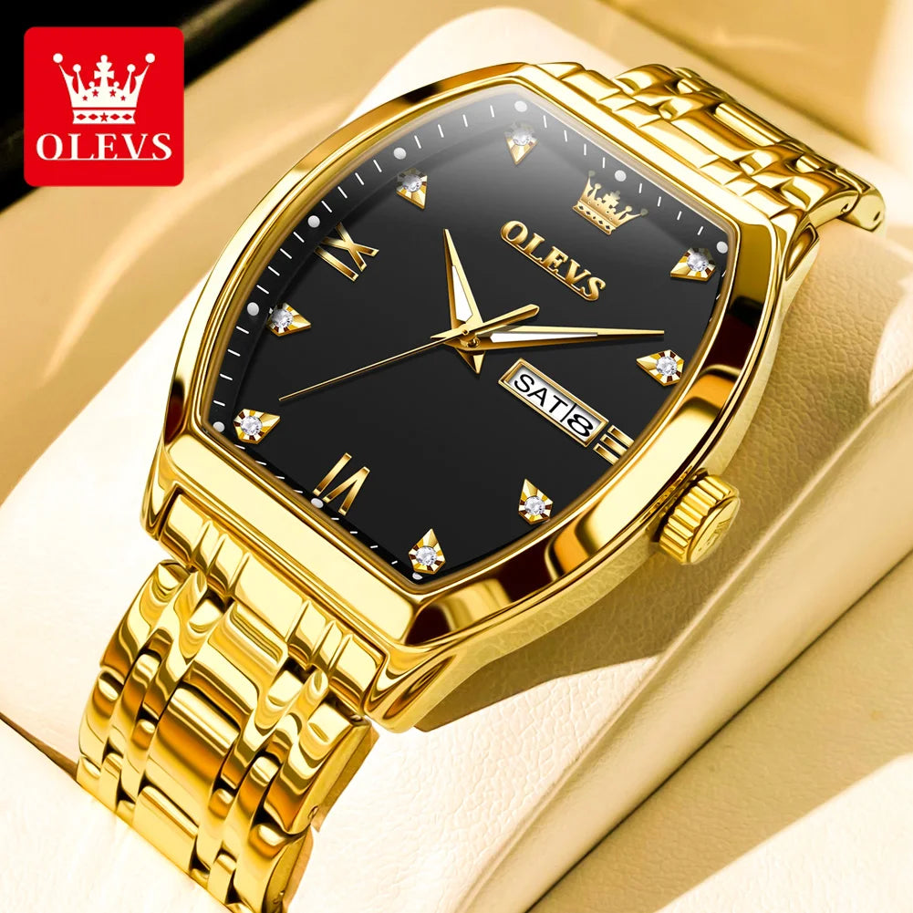 Olevs Herren uhren Luxus Persenning Original Top Marke Quarzuhr für Herren wasserdichte leuchtende Woche Datum männliche Armbanduhr