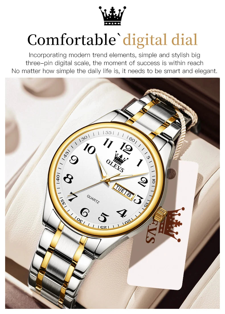 OLEVS Klassische männer Quarzuhr Wasserdichte Edelstahl Band Mode Casual herren Uhr Geschenk Datum Uhr 5567