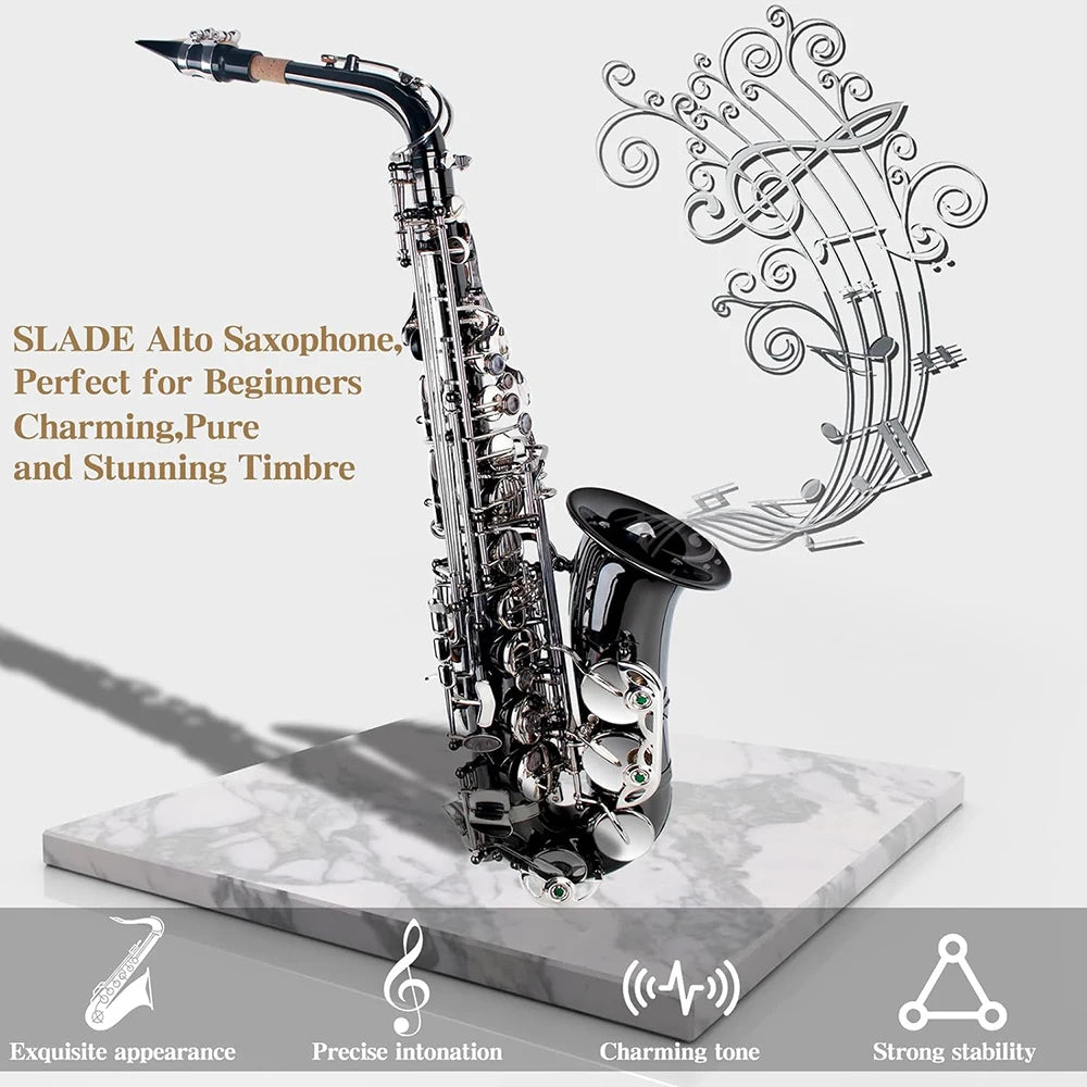 Slade alto saxophon eb profession elles holz blasinstrument hochwertiges messing premium schwarz vernickelt eb e flaches alto sax